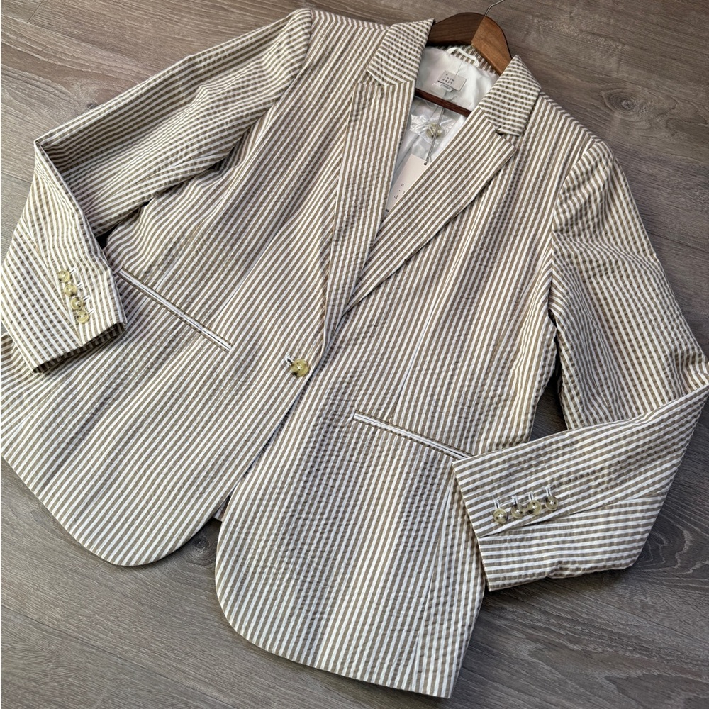 a new day Beige and White Striped Blazer-size 18-NWT